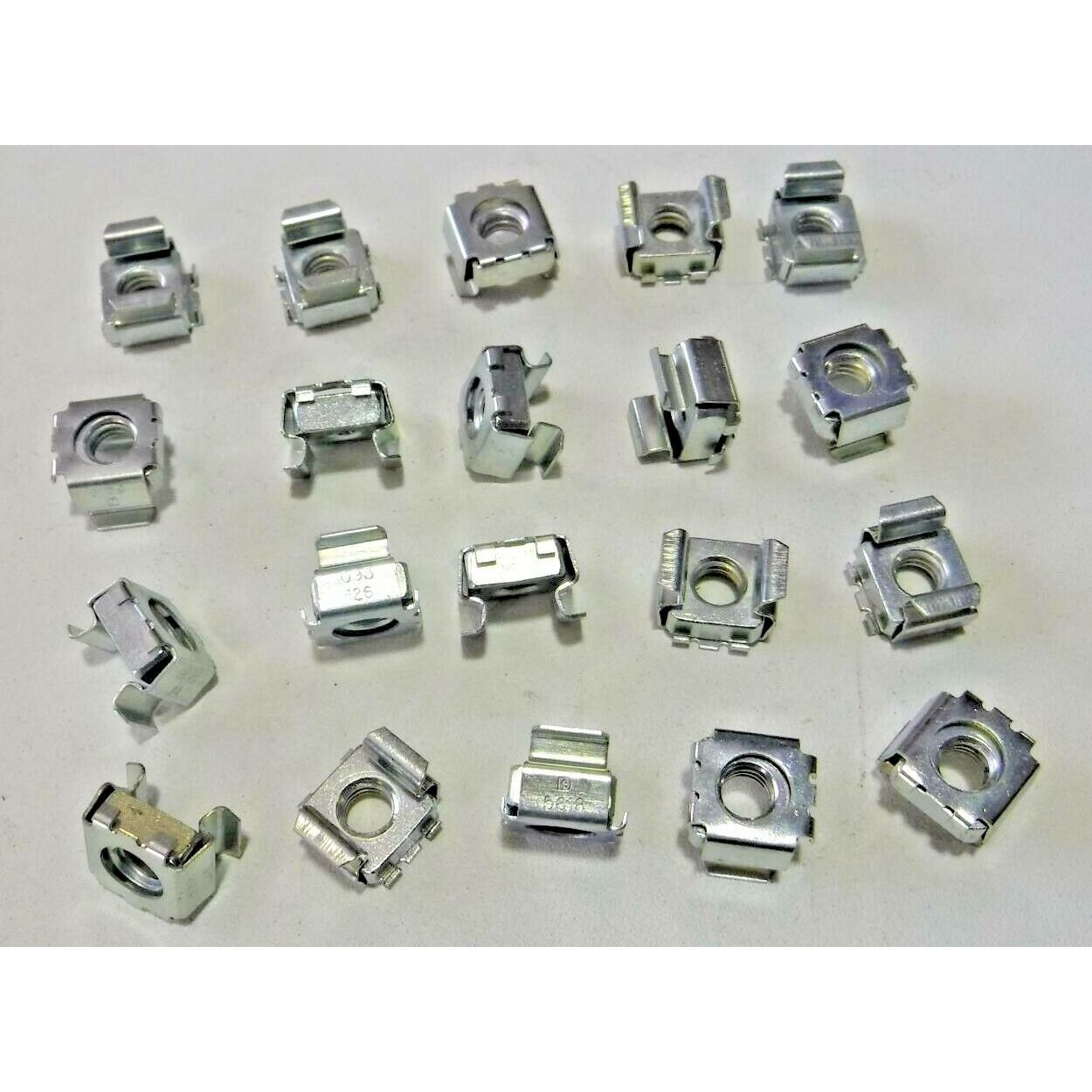 5/16"-18 Screw Size Square Type Cage Nuts Panel Range .093-.126 1/2" Hole Zinc