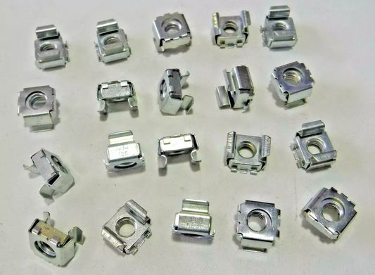 5/16"-18 Screw Size Square Type Cage Nuts Panel Range .093-.126 1/2" Hole Zinc