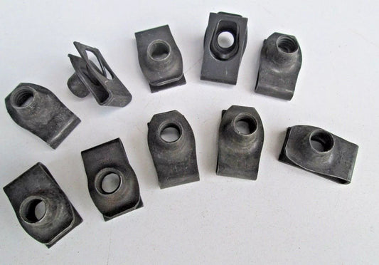 1946-80 Ford 5/16-18 Extruded Fender Clips U-Nuts Hood Body Panel 10-Clips