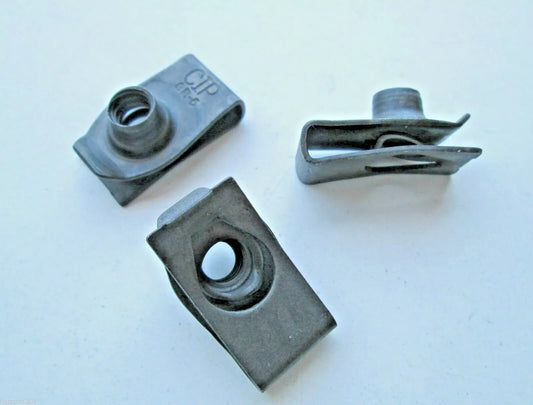 1/4"-20 Black Extruded U-Nuts .010-.165 Panel Range Body Fender Nuts