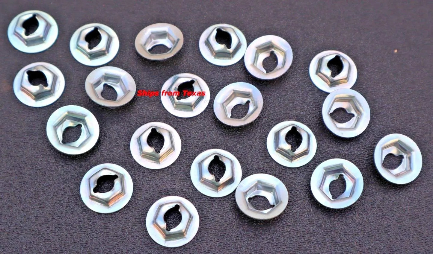 1/4" Stud Size Self Threading Nuts Emblems Moulding (20)