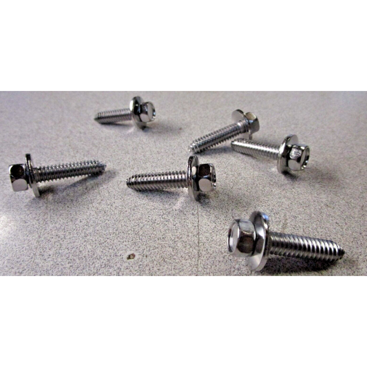 Outside Mirror Mounting Chrome Finish Bolts (6) 1/4-20 X 1" 5/8" Loose Washer