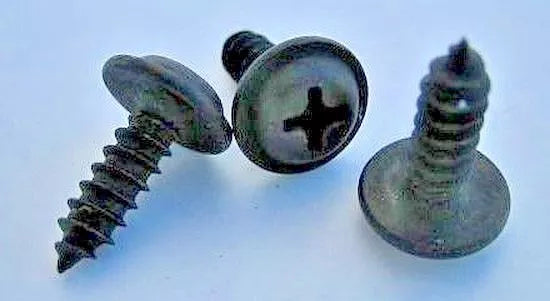 Phillips Flat Top Washer Head Tapping Screws 8 x 1/2" Black E-Coat (50)